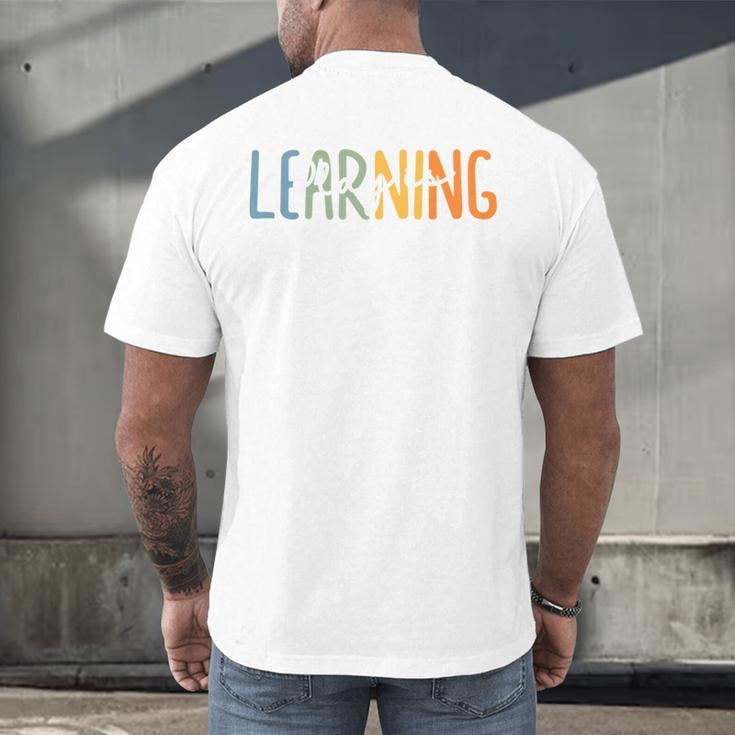 Vintage Play Is Learning Back To School Toddler Teacher Men's Back Print T-Shirt, gift for family, gift for coworker Vintage Play Is Learning Back To School Toddler Teacher Men's Back Print T-Shirt, gift for family, gift for coworker