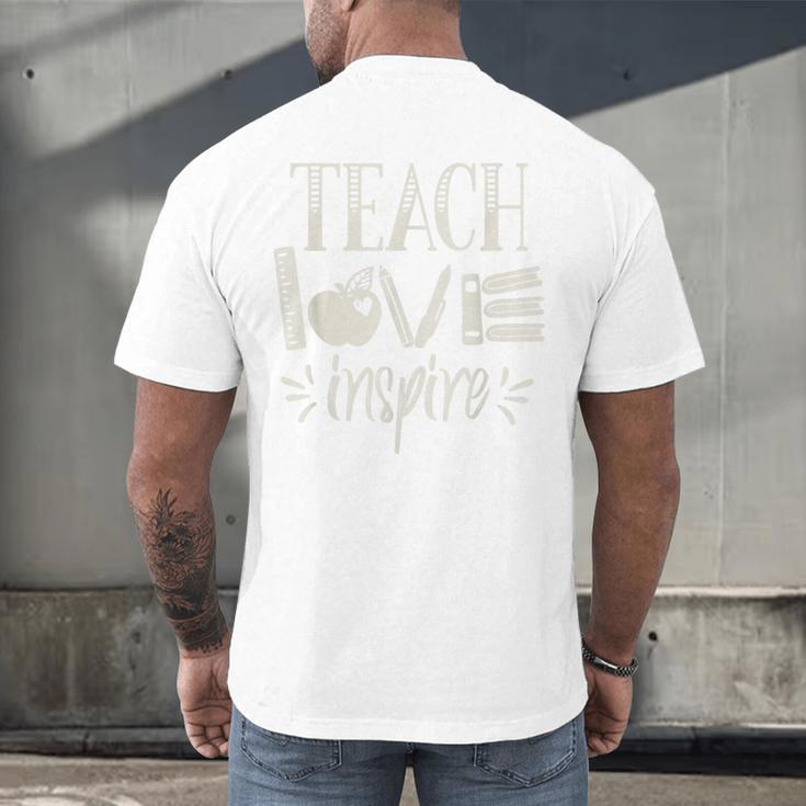 Vintage Teach Love Inspire Red For Ed Teacher Supporter Men Women Girls Kids Men's Back Print T-Shirt, gift for family, gift for coworker Vintage Teach Love Inspire Red For Ed Teacher Supporter Men Women Girls Kids Men's Back Print T-Shirt, gift for family, gift for coworker