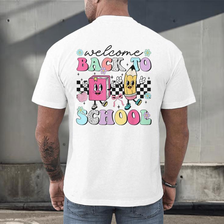 Welcome Back To School 2024 Teachers Students First Day Men's Back Print T-Shirt, gift for family, gift for coworker