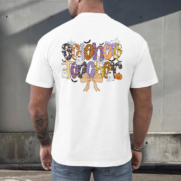 Women Spooky Science Teacher Halloween Science Stem Teacher Men's Back Print T-Shirt, gift for family, gift for coworker Women Spooky Science Teacher Halloween Science Stem Teacher Men's Back Print T-Shirt, gift for family, gift for coworker