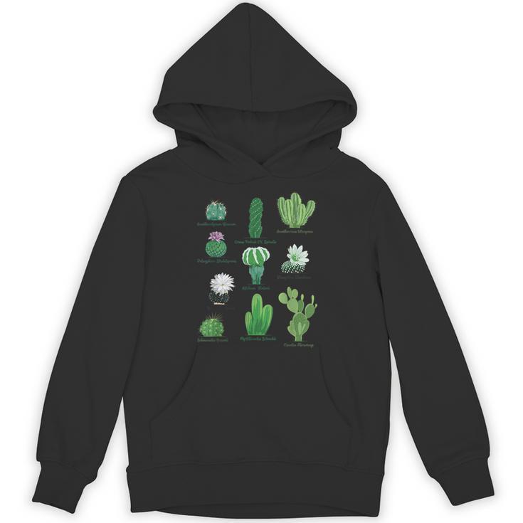 10 Types Of Cactus Succulent Teacher Chart Cactus Lover Tee Unisex Hoodie