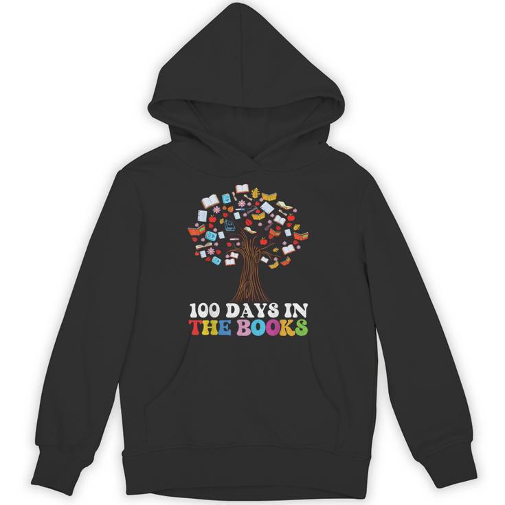 100 Days In The Books Reading Teacher 100th Day Of School Unisex Hoodie