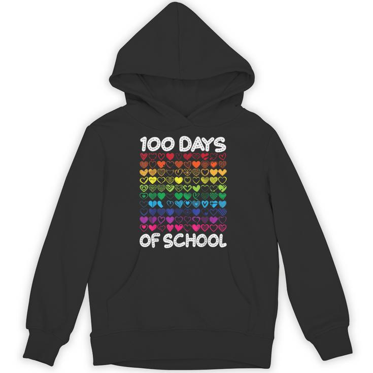 100 Days Of School Heart Love Teacher Or Student 100th Day Unisex Hoodie