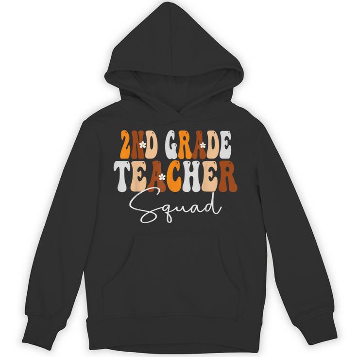 2nd Grade Teacher Squad Cute Women Groovy Fall Autumn Lovers Unisex Hoodie