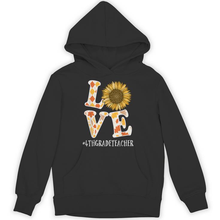 4th Grade Teacher Love Autumn Fall Sunflower Appreciation Unisex Hoodie