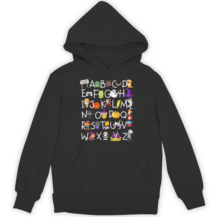 Alphabet ABCs Halloween Characters Kindergarten Teacher Kids Unisex Hoodie
