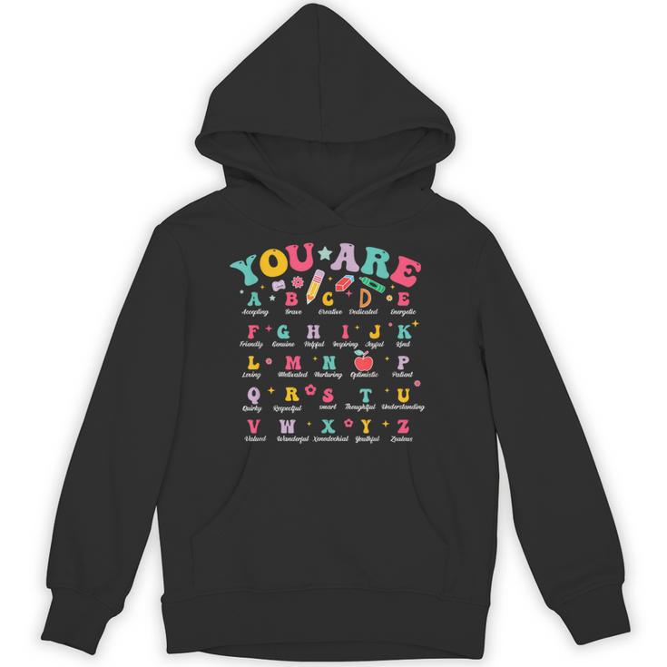 Alphabet Positive Affirmations Back To School Teacher Unisex Hoodie