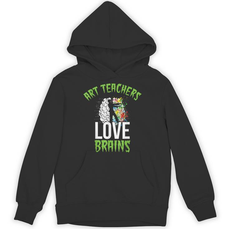 Art Teachers Love Brains Shirt Halloween Zombie Teaching Tee Men Women Kids Unisex Hoodie