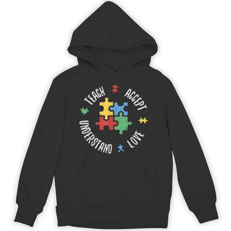 Autism Awareness Teacher Shirt Teach Accept Understand Love Unisex Hoodie