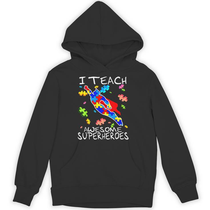 Autism Awareness Teacher I Teach Awesome Superheroes Unisex Hoodie