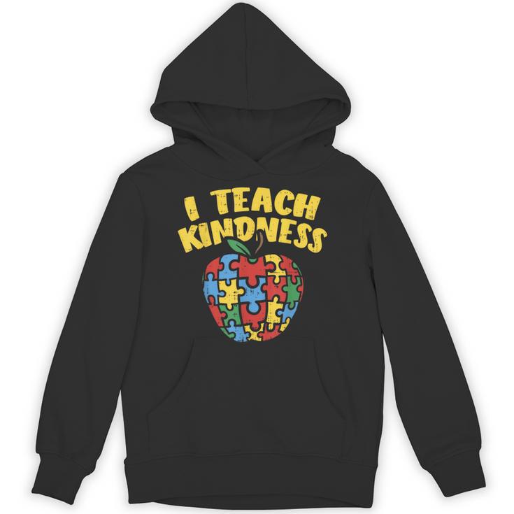 Autism Teacher Shirt I Teach Kindness Apple Puzzle Awareness Unisex Hoodie
