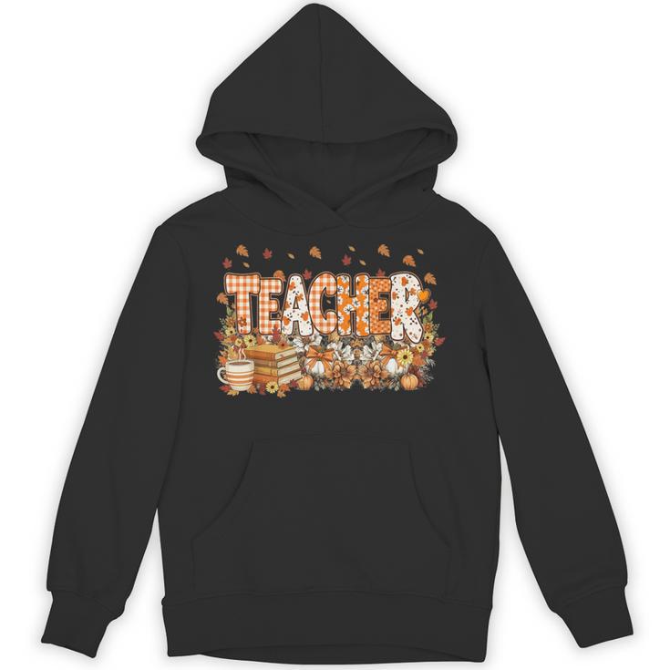 Autumn Pumpkin Thanksgiving Coffee Floral Teacher Fall Unisex Hoodie