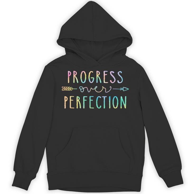 Back To School Progress Over Perfection Motivational Teacher Unisex Hoodie
