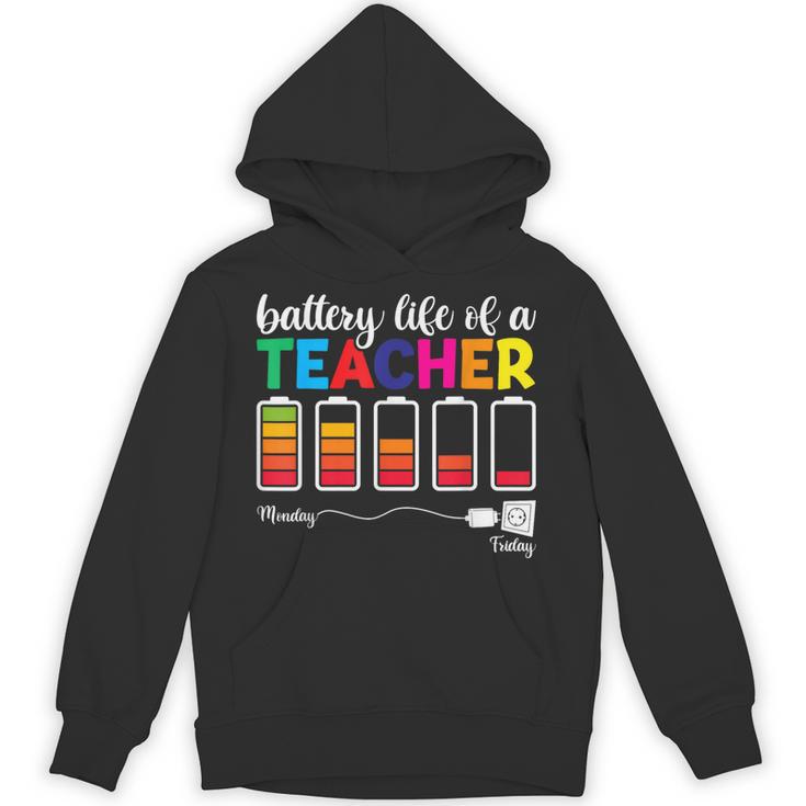 Battery Life Of a Teacher Shirt Thanksgiving Teacher Unisex Hoodie