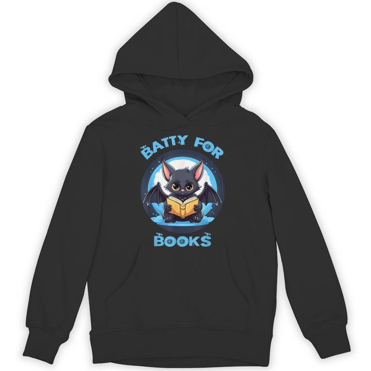 Batty About Books Lover Teacher Librarian Bookish Halloween For Men Women Kids Unisex Hoodie
