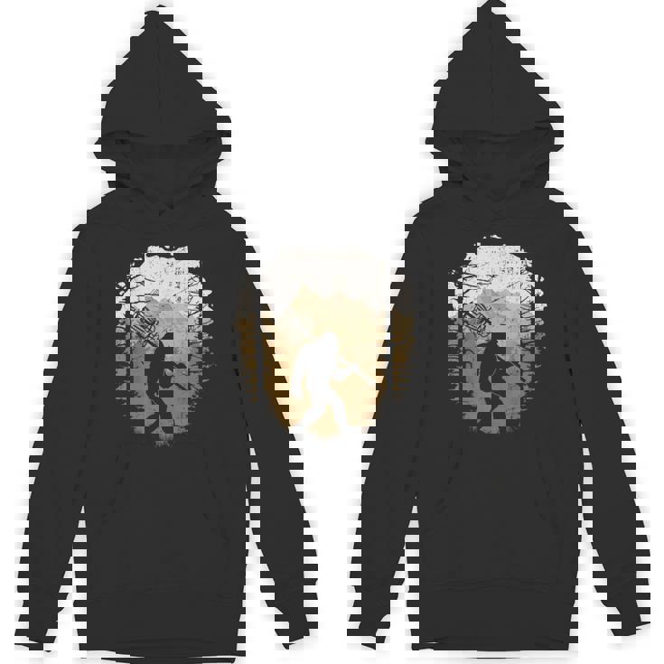 Bigfoot Disc Golf Player Sasquatch Disc Golfing Sports Unisex Hoodie