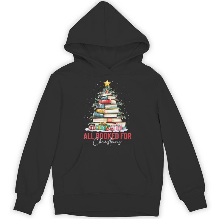All Booked For Christmas Xmas Tree Teacher Holiday Pajamas Unisex Hoodie