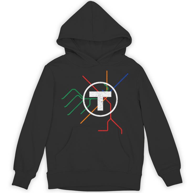 Boston T Subway Map Vintage MBTA Unisex Hoodie