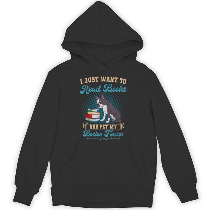 Boston Terrier American Gentleman Bibliophile Book Lover Unisex Hoodie