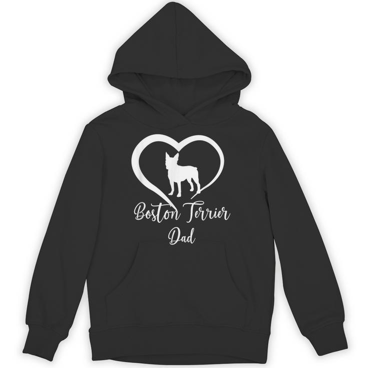Boston Terrier Dad Cute Boston Terrier Silhouette Heart Unisex Hoodie