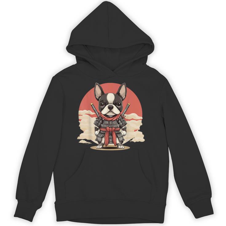 Boston Terrier Dog Japanese Style Samurai Dogs Unisex Hoodie