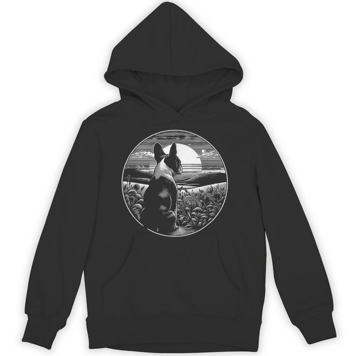 Boston Terrier Dog Nature Scene Graphic Art Men Women Girls Kids Unisex Hoodie
