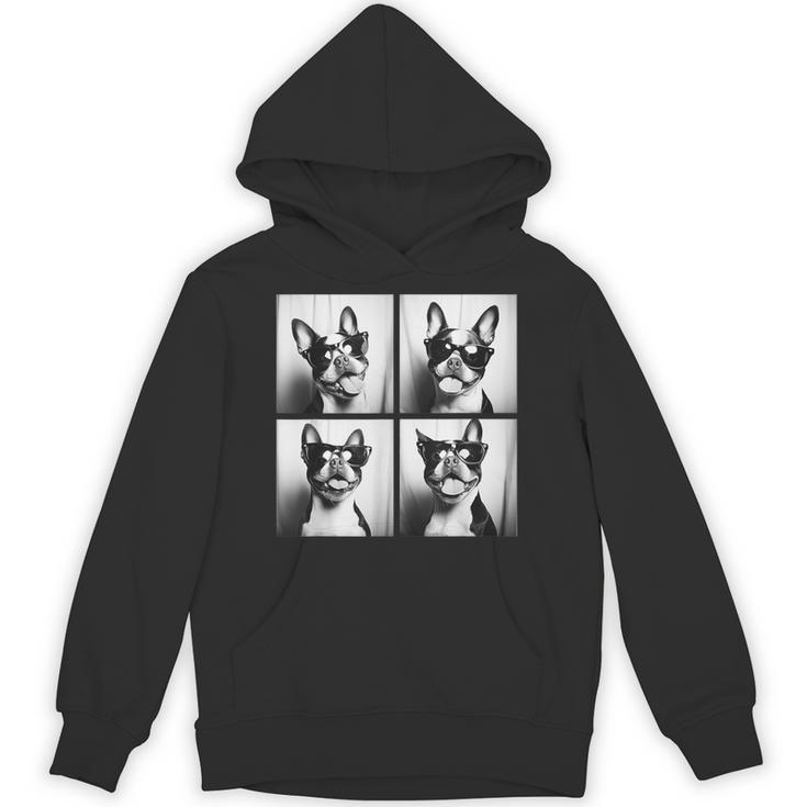 Boston Terrier Dogs With Sunglasses Photo Pets Meme Unisex Hoodie
