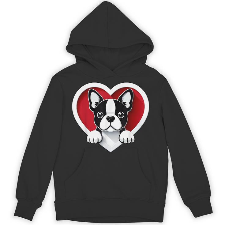 Boston Terrier Heart Cute Puppy Lover Or Dog Owner Unisex Hoodie