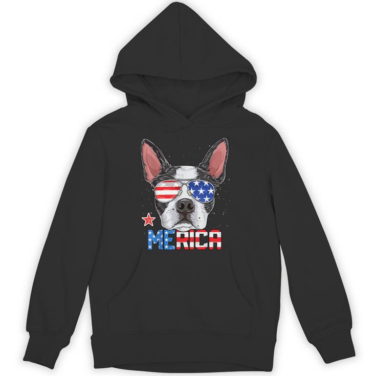Boston Terrier Merica 4th Of July T Shirt Men Boys Dog Puppy Unisex Hoodie