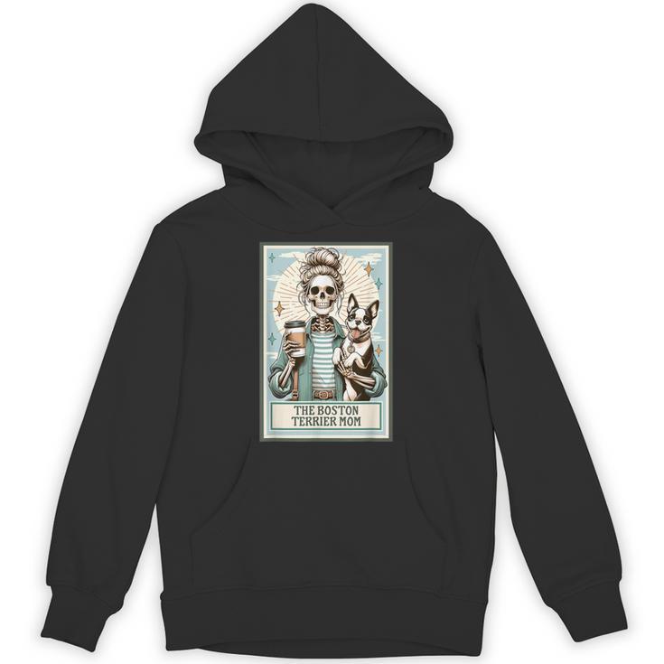 The Boston Terrier Mom Skeleton Spooky Season Halloween Unisex Hoodie