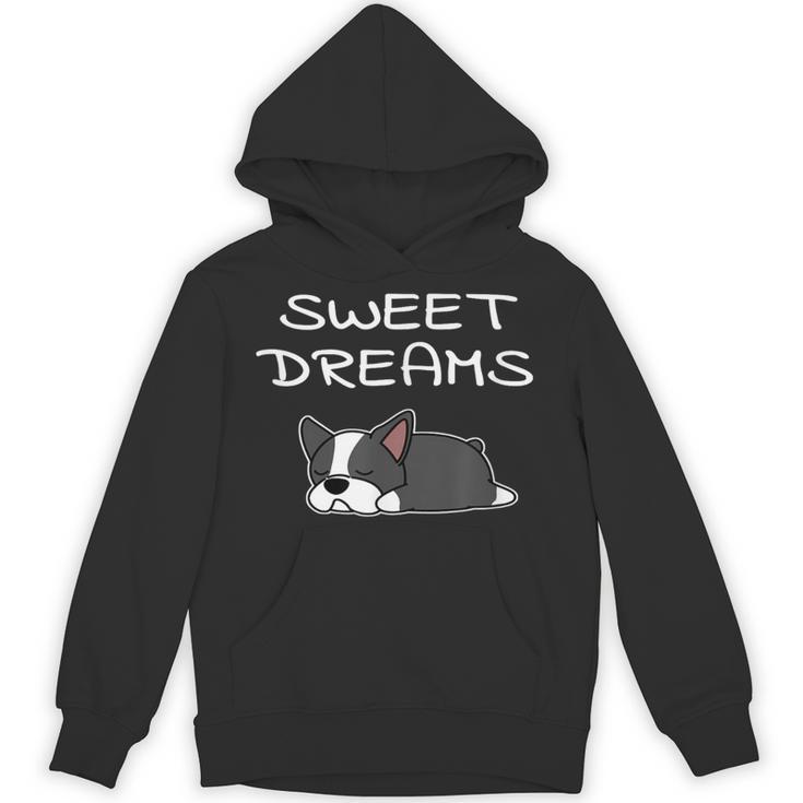 Boston Terrier Puppy Sweet Dreams Pajama For Bedtime Unisex Hoodie