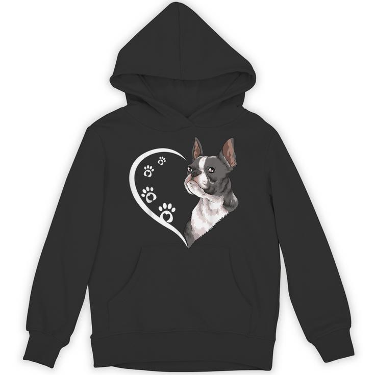 Boston Terrier Shirts For Women Girls Kids Heart Cute Unisex Hoodie