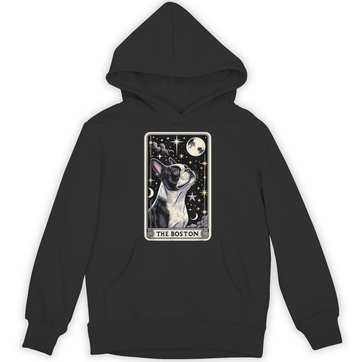 Boston Terrier Tarot Card Star With The Moon Men Women Kids Unisex Hoodie