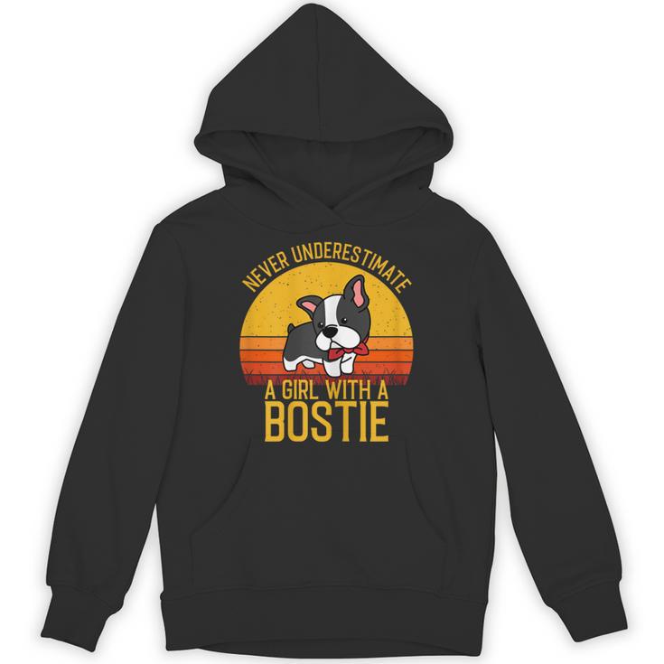 Boston Terrier Never Underestimate a Girl With a Bostie Unisex Hoodie