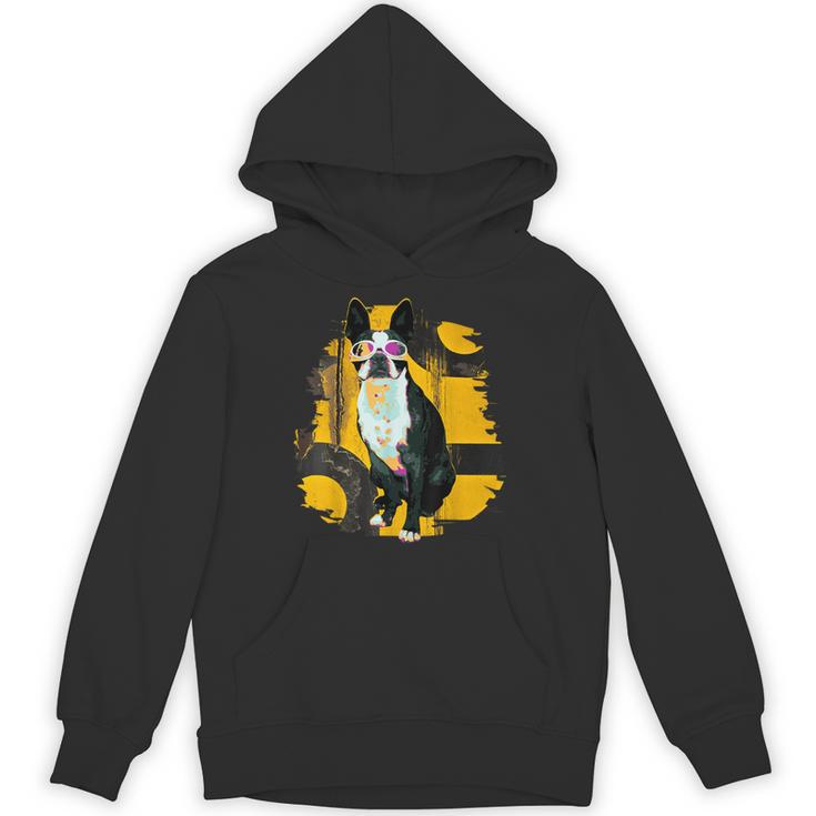 Boston Terrier s Mid-Century Modern Art s Street Grunge Unisex Hoodie