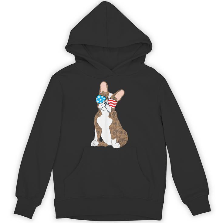 Brindle Boston Terrier Dog Patriotic Shirt USA Flag Unisex Hoodie