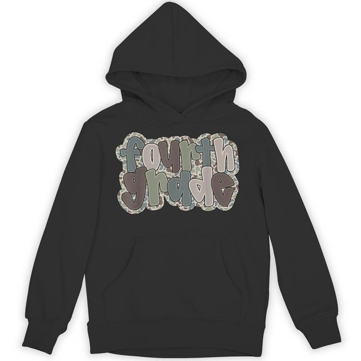 Camo Team 4th Grade Squad Back To School Teacher Kids Boys Unisex Hoodie
