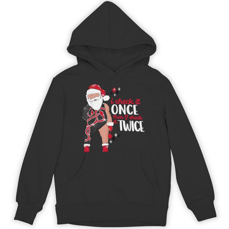 I Check It Once Then I Check It Twice Santa 1989 Christmas Hoodie