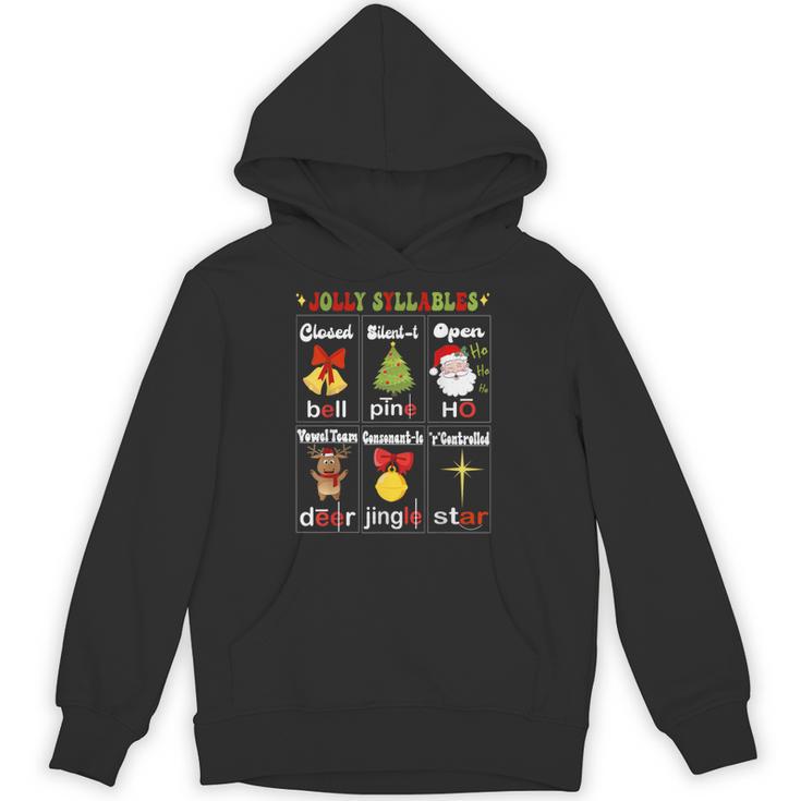Christmas Reading Teacher Syllable Types Reading Teacher Unisex Hoodie