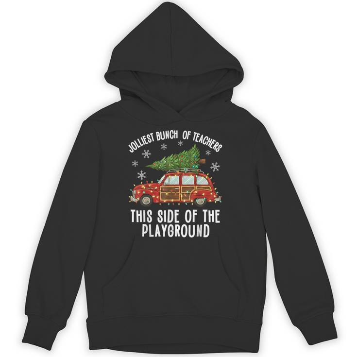 Christmas Teacher Squad Festive Car Tree Lights Xmas Unisex Hoodie