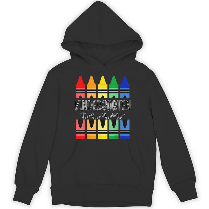 Colorful Crayon Kindergarten Team Tee For Teachers Students Men Women Kids Unisex Hoodie
