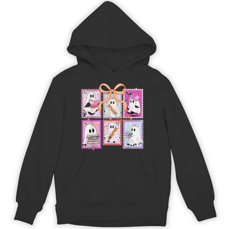 Coquette Bow Spooky Teacher Ghost Halloween Trick Or Teach Unisex Hoodie