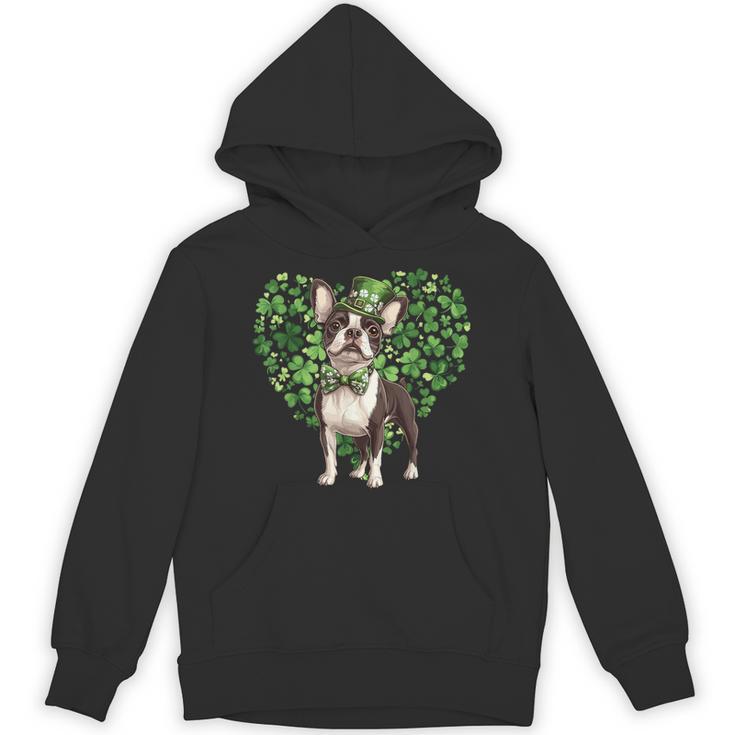 Cute Boston Terrier Shamrock St Patrick's Day Dog Lover Men Women Kids Unisex Hoodie
