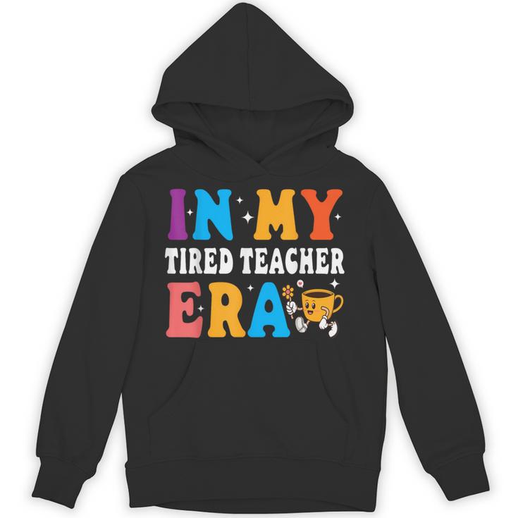 Cute Coffee Glass Face Happy Day In My Tired Teacher ERA For Men Women Unisex Hoodie