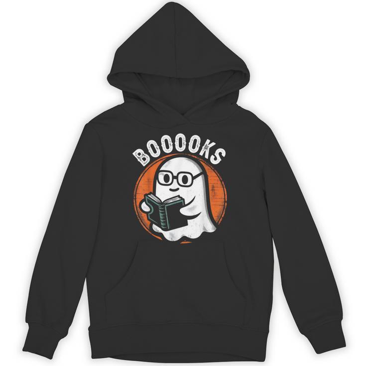 Cute Ghost Book Reading Books Lover Retro Halloween Teacher Unisex Hoodie