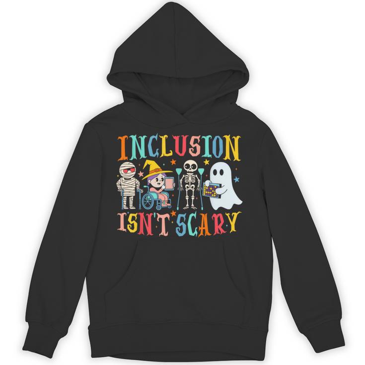 Cute Inclusion Isn't Scary Teacher Skeleton Ghost Halloween Unisex Hoodie