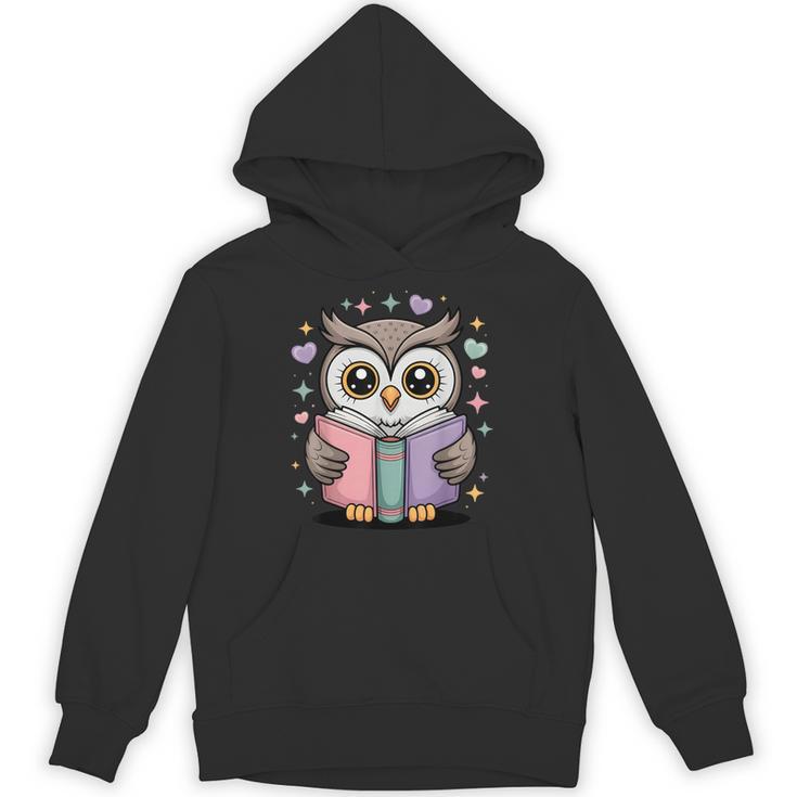 Cute Reading Owl Book Lover Teacher Librarian Bookworm Unisex Hoodie
