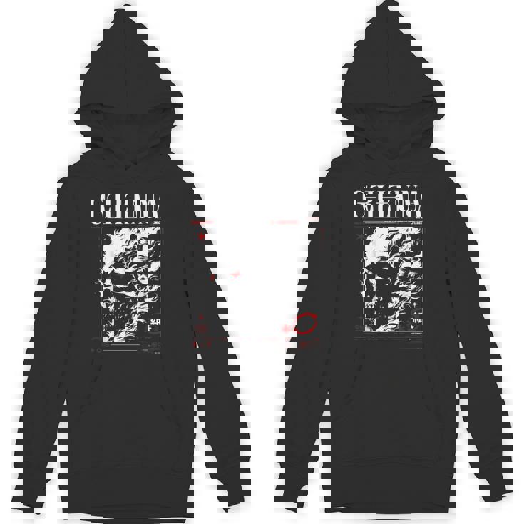 Dark Gothic Black And Red Skull Emo Y2k Grunge Streetwear Hoodie