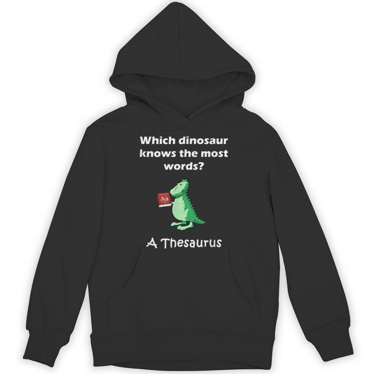 Dinosaur Thesaurus Grammar Joke Teacher Unisex Hoodie