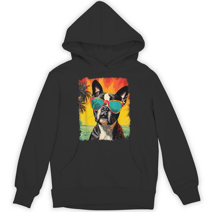 Dog Boston Terrier Hawaiian Unisex Hoodie